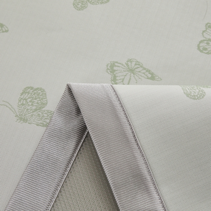 91家纺网 家纺一手货源 找家纺 曲宿家纺 2025新款高分子色织提花软凉席系列 蝴蝶-果绿