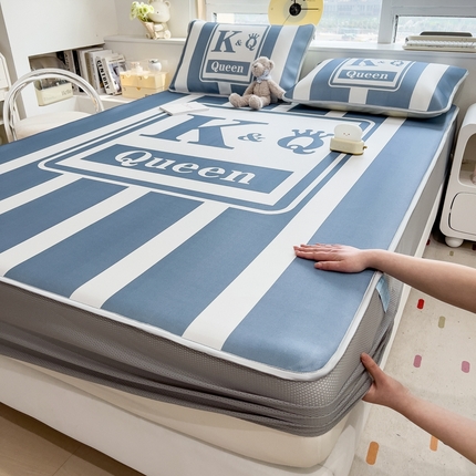 91家纺网 家纺一手货源 找家纺 （总）斯尔顿 2025新款炭光冰丝凉席-床笠款