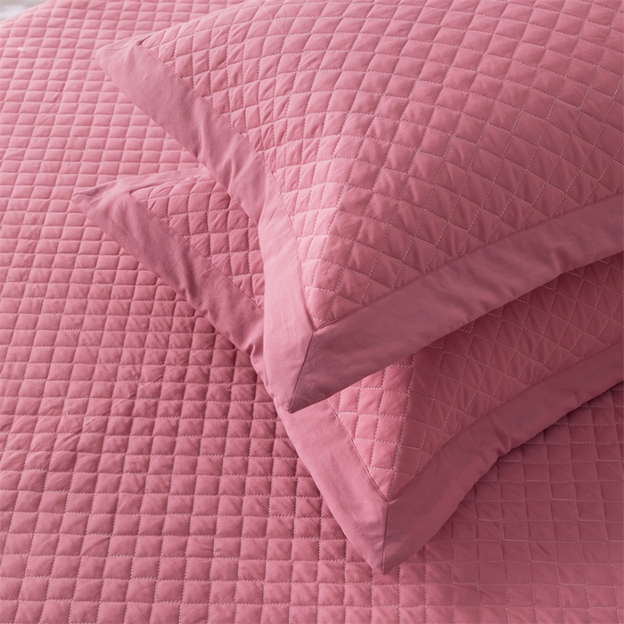 91家纺网 家纺一手货源 找家纺 优乐家纺 2025新款全棉四件套水洗纯棉夹棉绗缝加厚被罩 活力豆沙