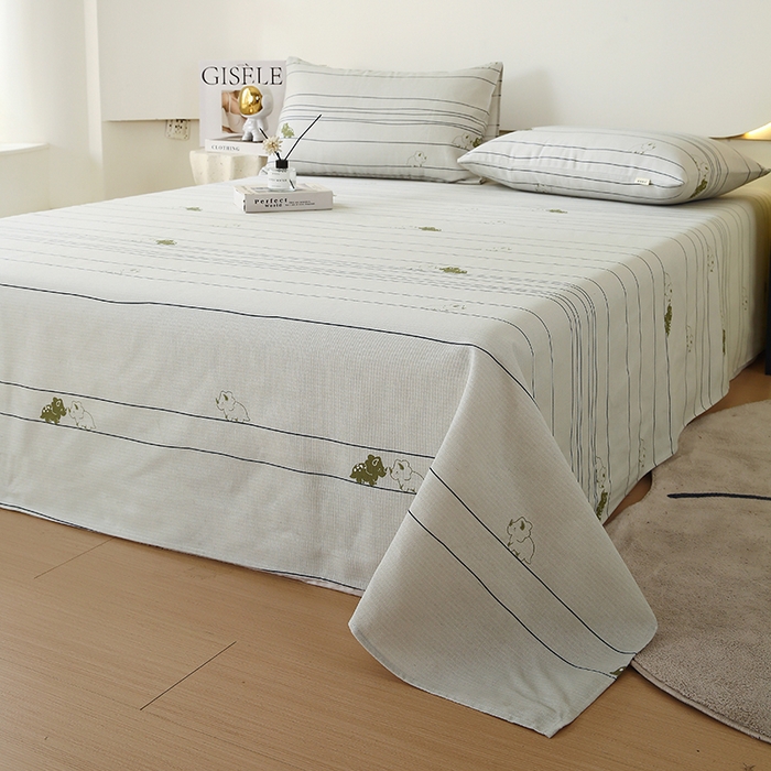 91家纺网 家纺一手货源 找家纺 爱彼家纺 2025新款锦柔老粗布席子凉席床单 条条龙