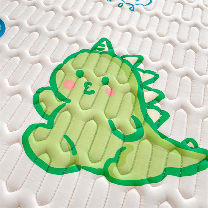 91家纺网 家纺一手货源 找家纺 布卢姆床垫 2025新款5mmA类乳胶凉席床笠套件夏被组合 可爱恐龙