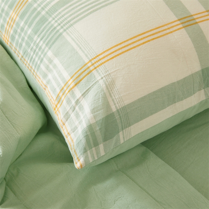 91家纺网 家纺一手货源 找家纺 2025新款A类里外全棉夏凉被100%新疆棉纯棉全棉填充无印格子款空调被原棉夏被 里外全棉-沐绿格