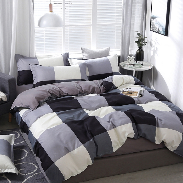 91家纺网 家纺一手货源 找家纺 悦织湾家纺 2025新款亲肤芦荟棉四件套轻奢印花磨毛床上用品亲肤棉四件套 创意空间