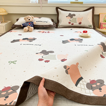 91家纺网 家纺一手货源 找家纺 （总）花言狐语 2025新款印花真冰藤冰凉席