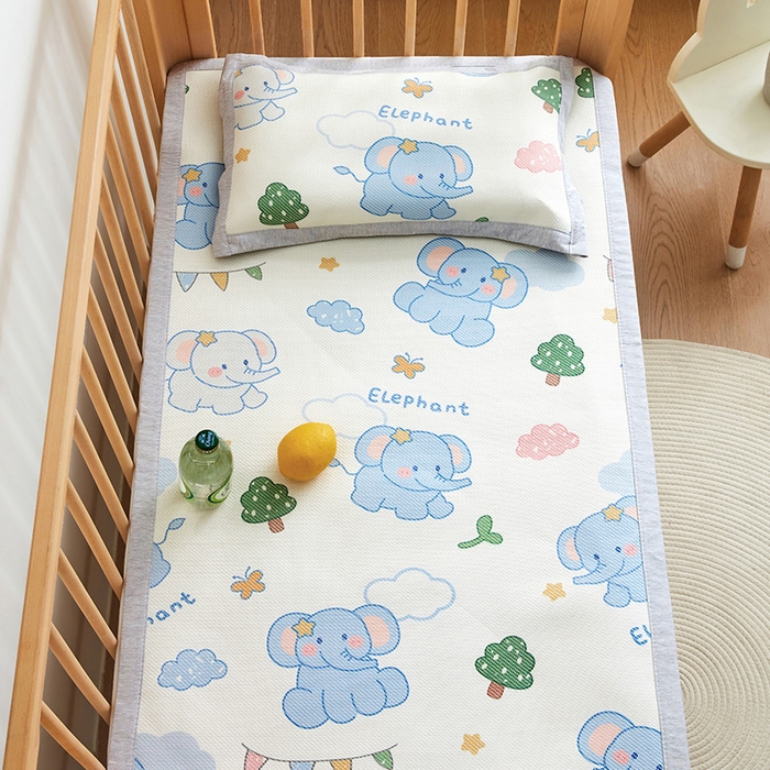 91家纺网 家纺一手货源 找家纺 嗨生活 2025新款A类儿童冰藤枕套 幼儿园枕套 儿童枕套 欢乐小象