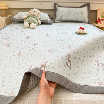 91家纺网 家纺一手货源 找家纺 （总）花言狐语 2025新款印花真冰藤冰凉席