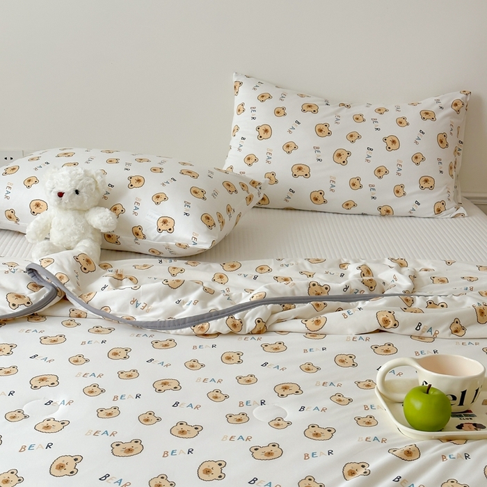 91家纺网 家纺一手货源 找家纺 觅糖家纺 2025新款软糯针织云柔大豆夏被 小白熊