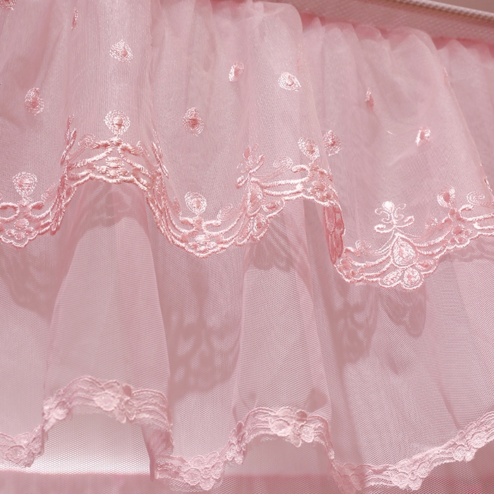 91家纺网 家纺一手货源 找家纺 夏彩 2025新款U型三开门外穿坐床蚊帐系列-货号88538/88539 88539粉色