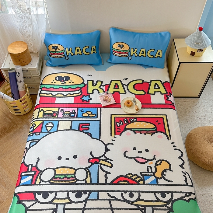 91家纺网 家纺一手货源 找家纺 美乐迪家纺 2025新款碳光凉感冰丝席 汉堡伙伴