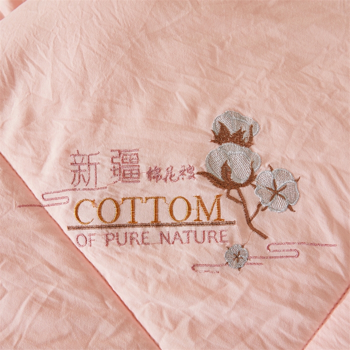 91家纺网 家纺一手货源 找家纺 西域种棉人·千百笠 2025新款A类100%新疆棉花夏凉被纯棉全棉填充毛巾绣绣花纯色双拼原棉空调被夏被 贵族玉
