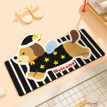 卡初家居（原微来）2025新款双面防滑浴室硅藻泥地垫-小狗 G-655【小狗】