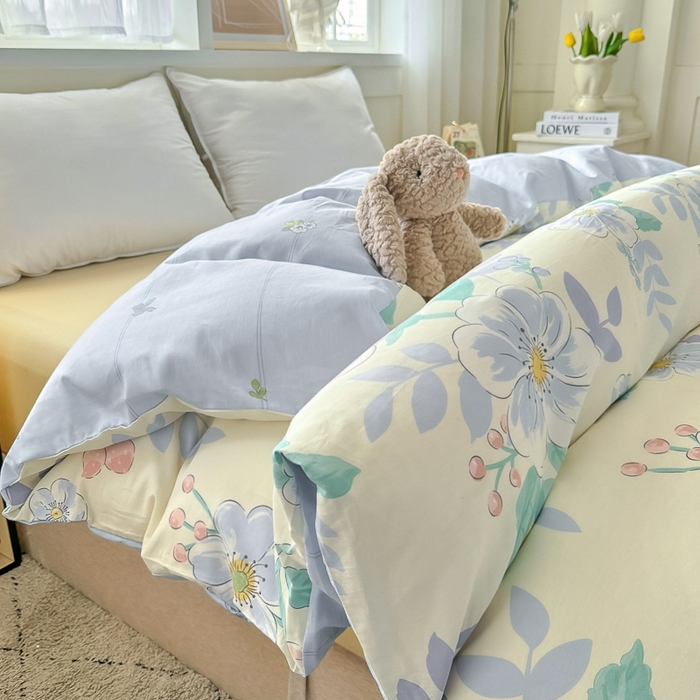 91家纺网 家纺一手货源 找家纺 红粉佳人家纺 2025春夏新款A类全棉纯棉12868纯棉单被套 花漾星辰