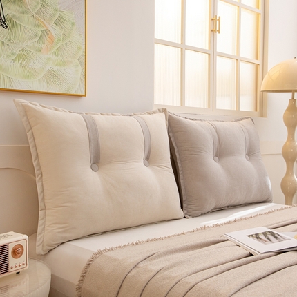91家纺网 家纺一手货源 找家纺 沐沐 2026新款雪尼绒床头靠背 浅中灰