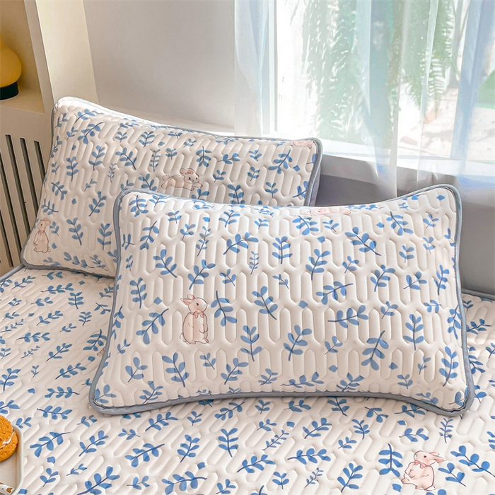 91家纺网 家纺一手货源 找家纺 布卢姆床垫 2025新款5mmA类乳胶凉席床笠套件夏被组合 芊芊玉兔