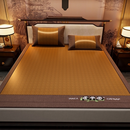 91家纺网 家纺一手货源 找家纺 （总）绒艺席业 2025新款艾草藤席冰丝双面席席子凉席