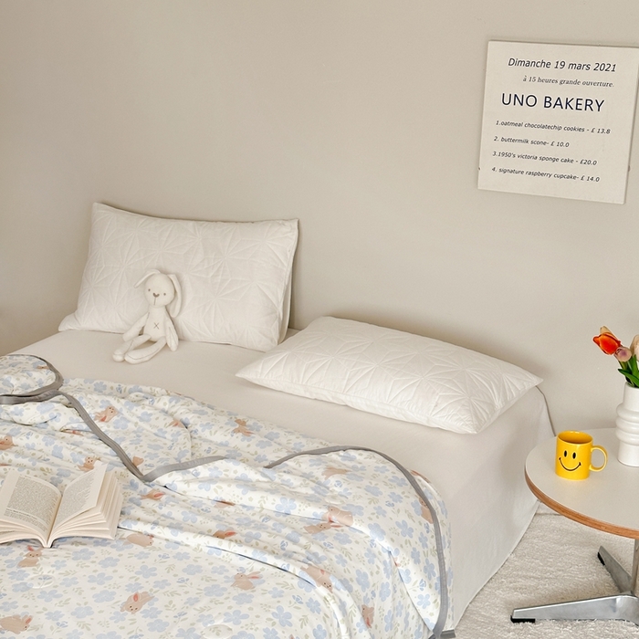 91家纺网 家纺一手货源 找家纺 觅糖家纺 2025新款软糯针织云柔大豆夏被 蓝町兔