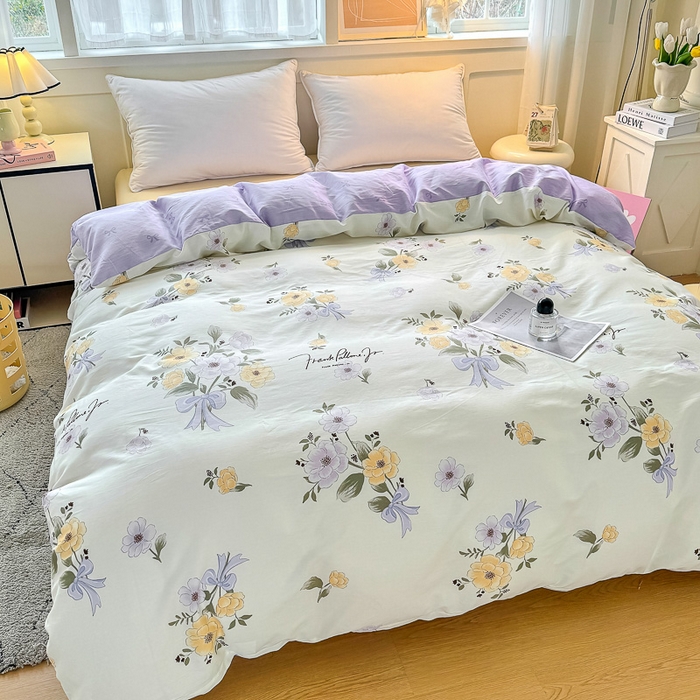 91家纺网 家纺一手货源 找家纺 红粉佳人家纺 2025春夏新款A类全棉纯棉12868纯棉单被套 迷雾花漾