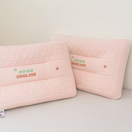 91家纺网 家纺一手货源 找家纺 宇诺家纺 2025新款冰丝凉感枕芯 粉色 900克