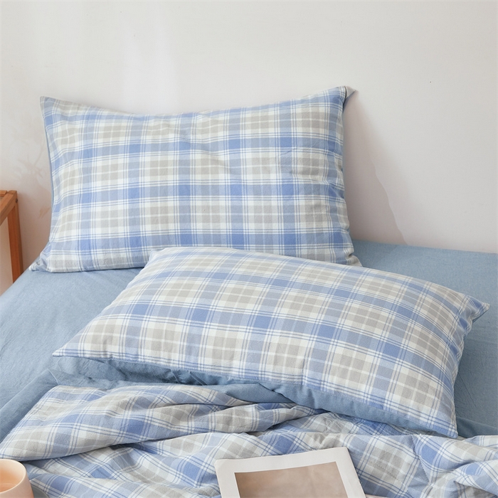 91家纺网 家纺一手货源 找家纺 2025新款A类里外全棉夏凉被100%新疆棉纯棉全棉填充无印格子款空调被原棉夏被 里外全棉-韵蓝格