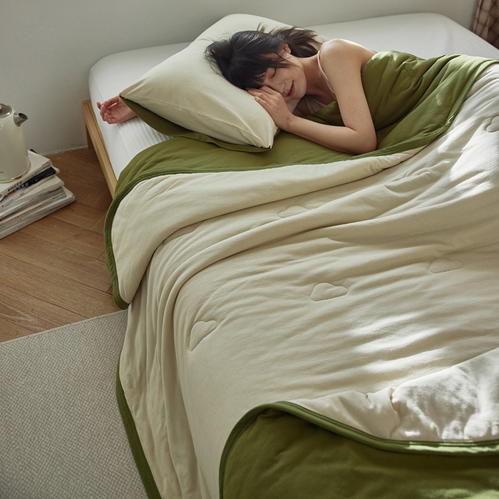 91家纺网 家纺一手货源 找家纺 （总）安莱生活 2025新款全棉纯棉云感针织棉双拼夏被夏凉被空调被