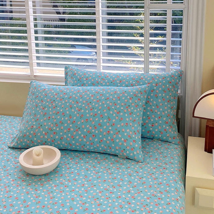 91家纺网 家纺一手货源 找家纺 爱彼家纺 2025新款锦柔老粗布席子凉席床单 蓝玫瑰