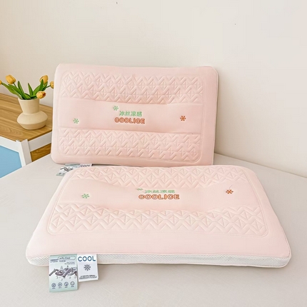 91家纺网 家纺一手货源 找家纺 宇诺家纺 2025新款冰丝凉感枕芯 粉色 1000克