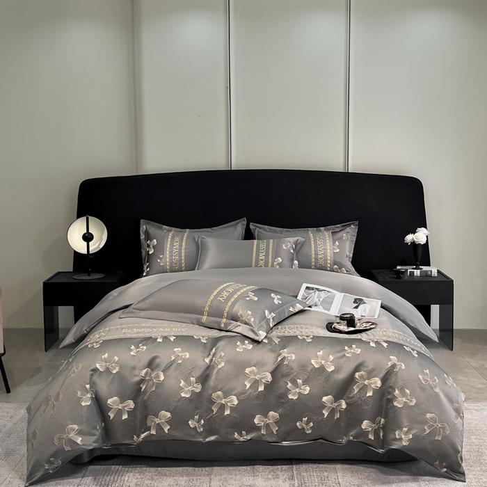 91家纺网 家纺一手货源 找家纺 （总）米彩家纺 2025新款A类水洗真丝金丝浮雕提花绣花四件套