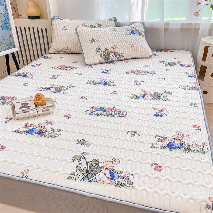 91家纺网 家纺一手货源 找家纺 布卢姆床垫 2025新款5mmA类乳胶凉席床笠套件夏被组合 兔子先生