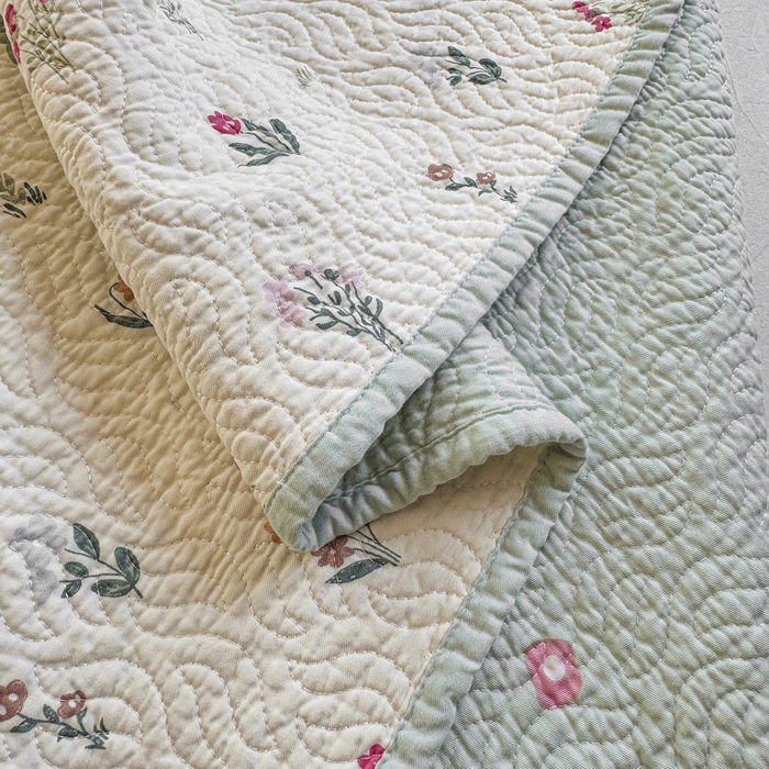 91家纺网 家纺一手货源 找家纺 （总）宜梦家居【需要买家秀请联系老板】 2025新款双面纯棉夹层新疆棉花高温砂洗全棉床盖