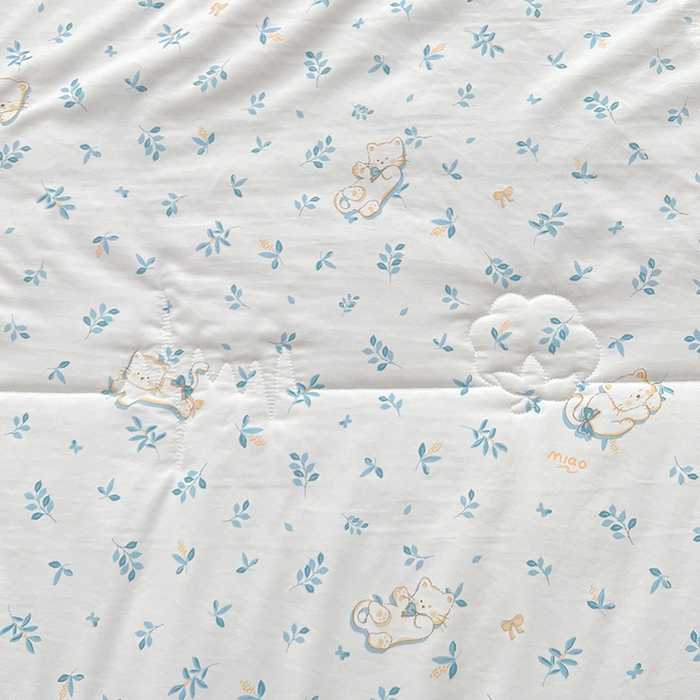 91家纺网 家纺一手货源 找家纺 西域种棉人·千百笠 2025新款A类新疆棉花夏凉被加宽包边水洗棉卡通印花吸湿透气棉花夏被空调被 凌香 优雅猫