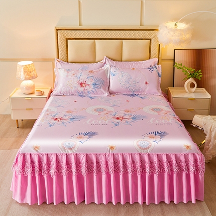 91家纺网 家纺一手货源 找家纺 （总）艾裙海 2025新款冰丝凉席三件套系列-床裙款