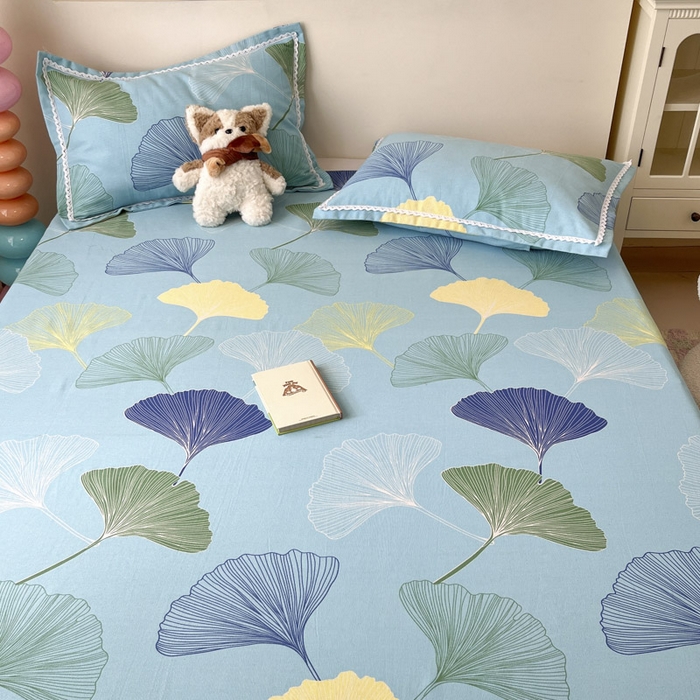 91家纺网 家纺一手货源 找家纺 新印象  2025新款花边老粗布床单款床笠款三件套秋意