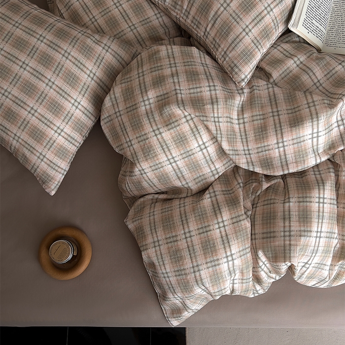 91家纺网 家纺一手货源 找家纺 优品阁  2025新款A类全棉有氧双层纱四件套 布里奥