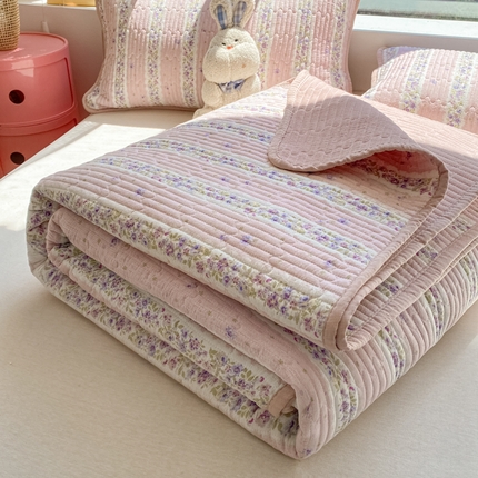 91家纺网 家纺一手货源 找家纺 （总）老帅的工厂店 2025新款a类云感双层纱7a抗菌夏被床盖四件套