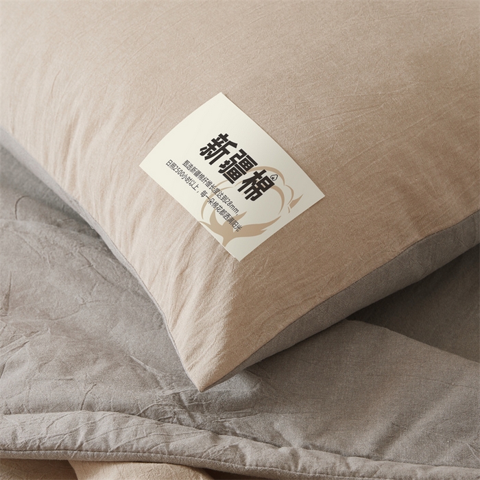 91家纺网 家纺一手货源 找家纺 2025新款A类里外全棉夏凉被100%新疆棉纯棉全棉填充无印格子款空调被原棉夏被 里外全棉-双拼咖