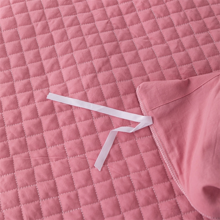 91家纺网 家纺一手货源 找家纺 优乐家纺 2025新款全棉四件套水洗纯棉夹棉绗缝加厚被罩 活力豆沙