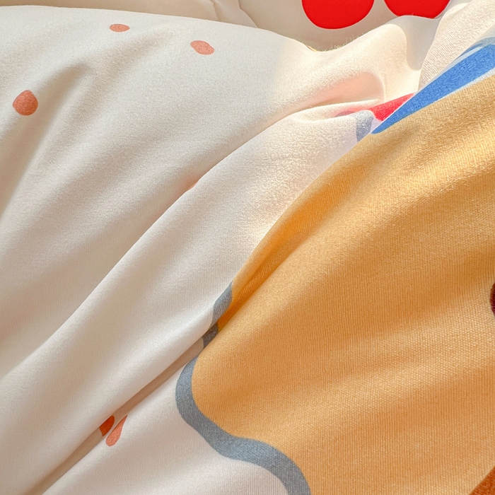 91家纺网 家纺一手货源 找家纺 悦织湾家纺 2025新款亲肤芦荟棉四件套轻奢印花磨毛床上用品亲肤棉四件套 蛋糕熊