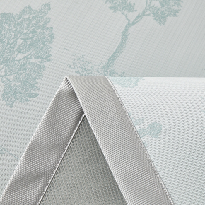 91家纺网 家纺一手货源 找家纺 曲宿家纺 2025新款A类高分子色织提花软凉席系列 山涧-湖蓝