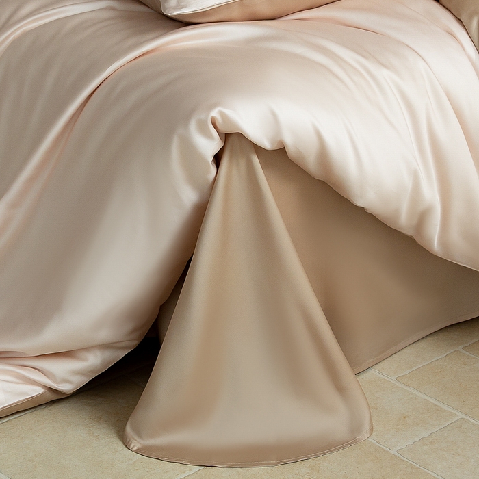 91家纺网 家纺一手货源 找家纺 云栖家居 202560支兰精天丝纯拼色四件套 香槟咖