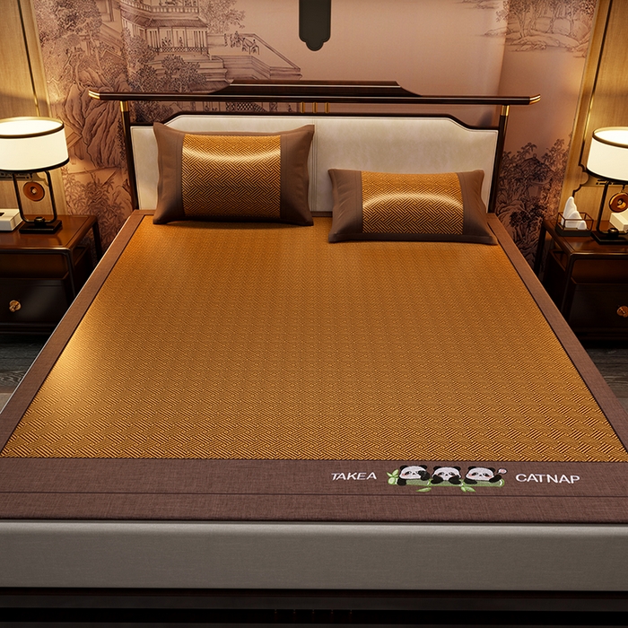 91家纺网 家纺一手货源 找家纺 （总）绒艺席业 2025新款艾草藤席冰丝双面席席子凉席