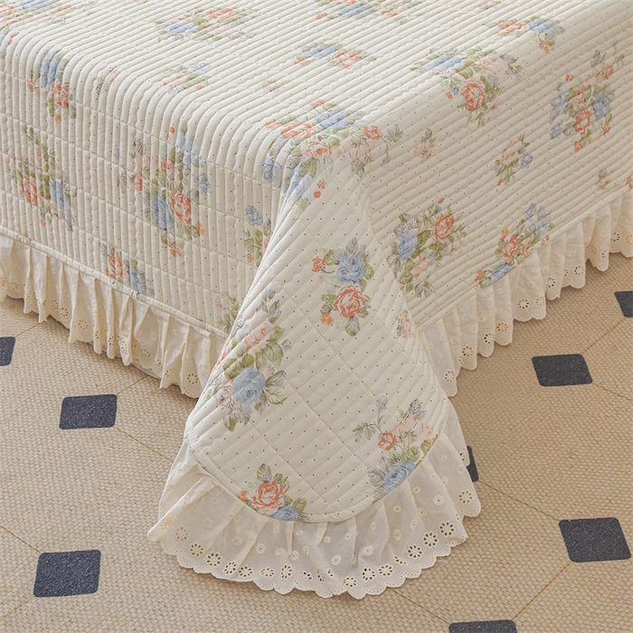 91家纺网 家纺一手货源 找家纺 （总）恒爱家纺2025新款全棉纯棉韩版花边床盖