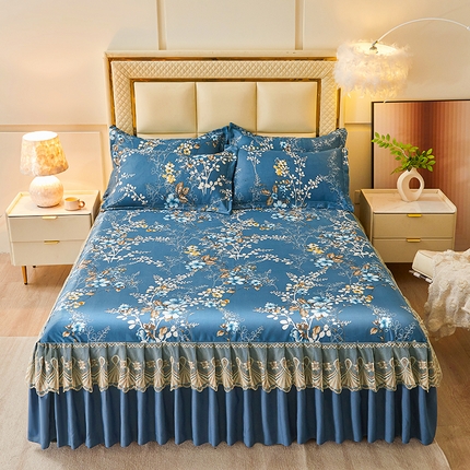 91家纺网 家纺一手货源 找家纺 （总）艾裙海 2025新款冰丝凉席三件套系列-床裙款