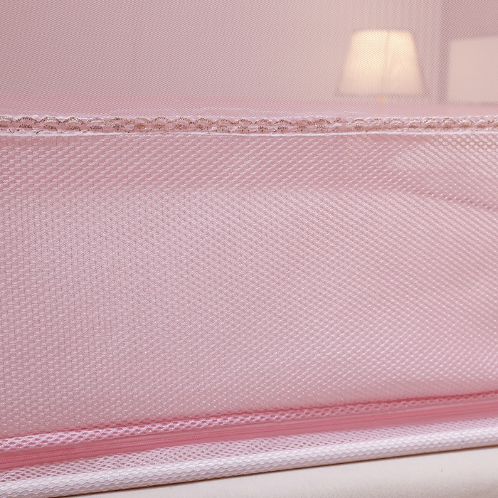 91家纺网 家纺一手货源 找家纺 夏彩 2025新款U型三开门外穿坐床蚊帐系列-货号88538/88539 88539粉色