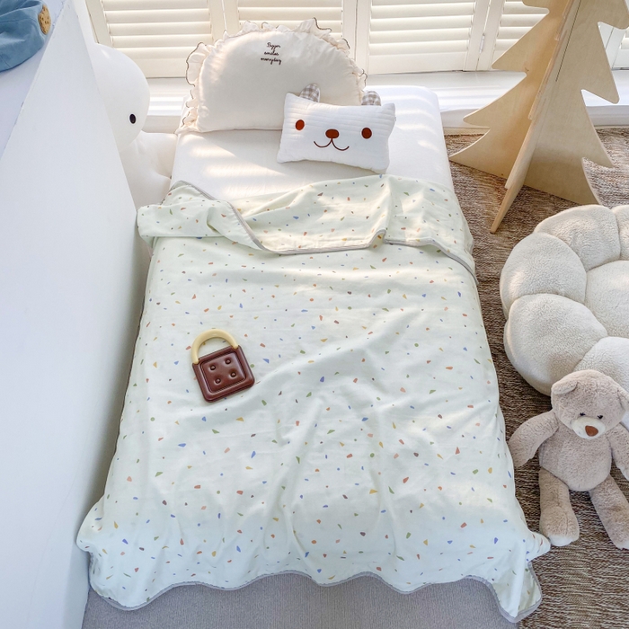 91家纺网 家纺一手货源 找家纺 （总）潮邦 2025新款全棉双层纱多功能盖毯