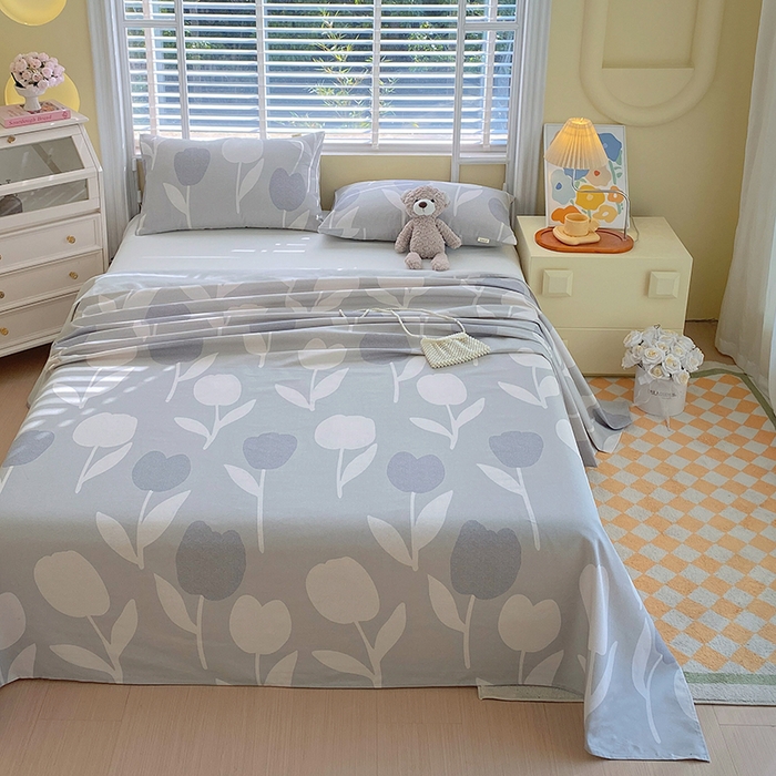 91家纺网 家纺一手货源 找家纺 爱彼家纺 2025新款锦柔老粗布席子凉席床单 人间白茶