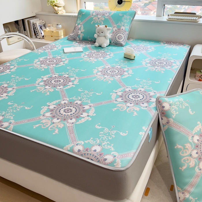 91家纺网 家纺一手货源 找家纺 （总）斯尔顿 2025新款炭光冰丝凉席-床笠款