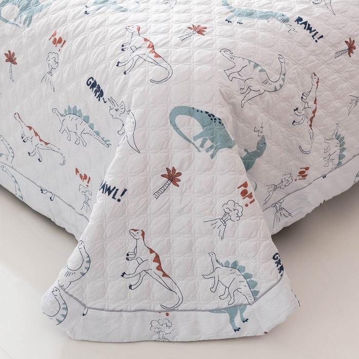 91家纺网 家纺一手货源 找家纺 优乐家纺 2025新款纯棉印花夹棉系列床盖三件套-纽扣款新狂欢乐园