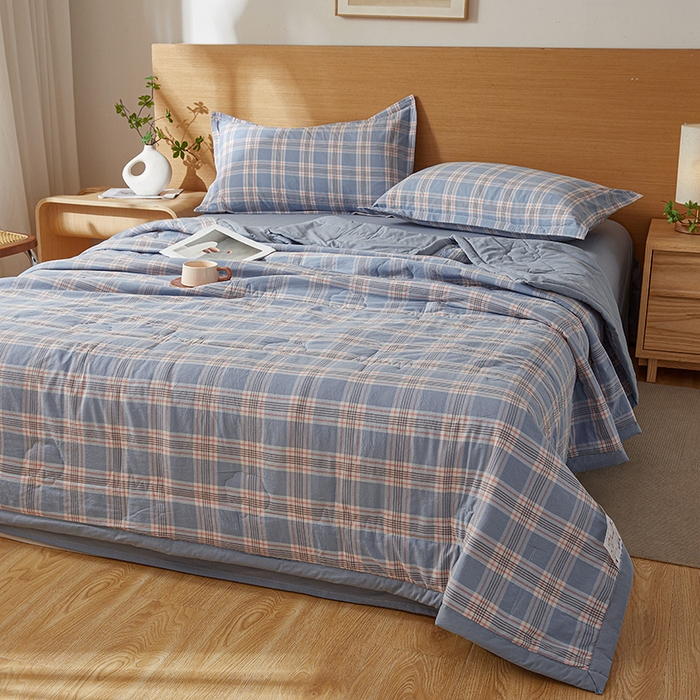 91家纺网 家纺一手货源 找家纺 西域种棉人·千百笠 2025新款A类100%新疆棉花夏凉被纯棉全棉填充原棉空调被手工宽边水洗棉夏被 罗宾格