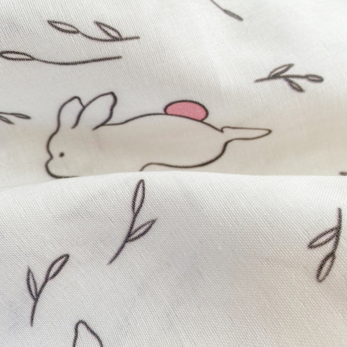 91家纺网 家纺一手货源 找家纺 潮邦 2025新款全棉双层纱多功能盖毯 兔跳跳