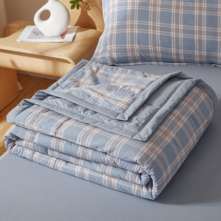 91家纺网 家纺一手货源 找家纺 西域种棉人·千百笠 2025新款A类100%新疆棉花夏凉被纯棉全棉填充原棉空调被手工宽边水洗棉夏被 罗宾格